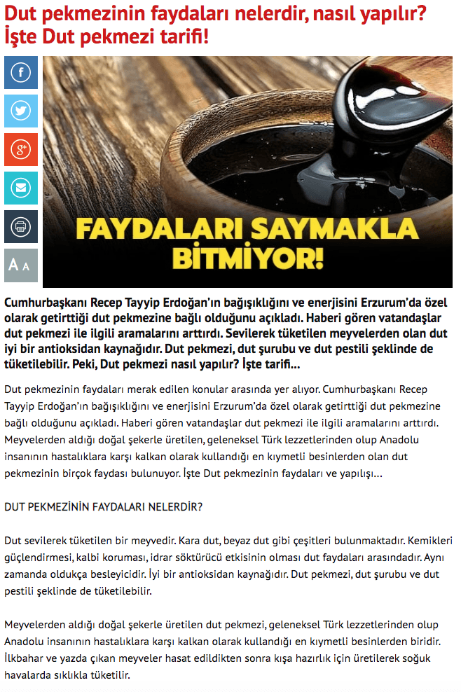 Cumhurbaşkanı Erdoğan Coronavirus'ten korunmak için 'dut pekmezi' önerdi, gazeteler faydalarını yazdı! - Sayfa:4