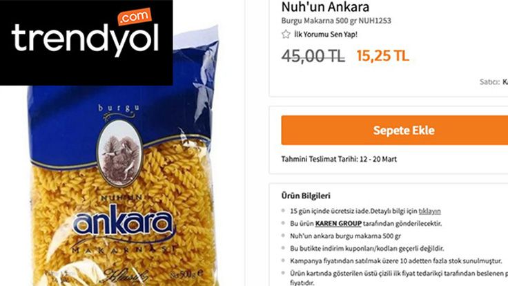 Trendyol'dan '45 liradan 15 liraya düşen makarna' açıklaması! - Sayfa:3