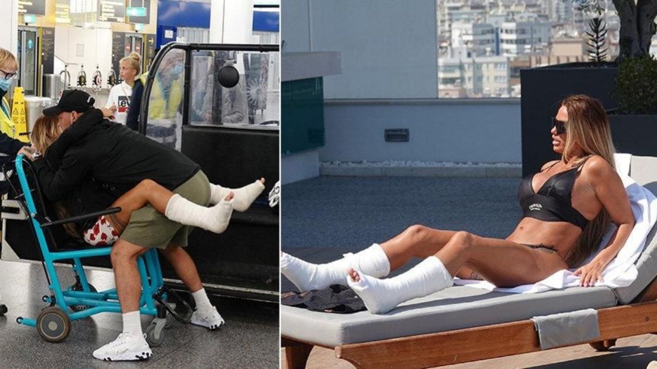 Türkiye’de tatildeyken iki ayağı da kırılmıştı… Katie Price ülkesine böyle döndü! - Sayfa:1