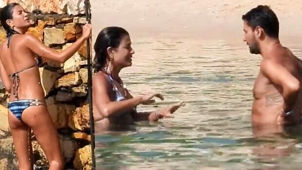 Çeşme tatili devam eden Berrak Tüzünataç her gün farklı bir arkdaşıyla denizde sohbet ederken görüntüleniyor. - Sayfa:2