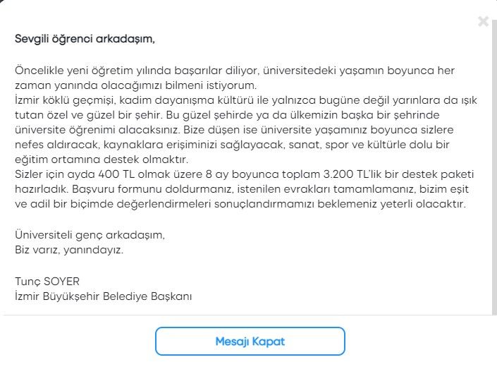 İBB'den sonra öğrencilere bir müjde de İzmir'den... İzmir Büyükşehir Belediyesi'nden üniversite öğrencilerine 3200 lira... - Sayfa:4