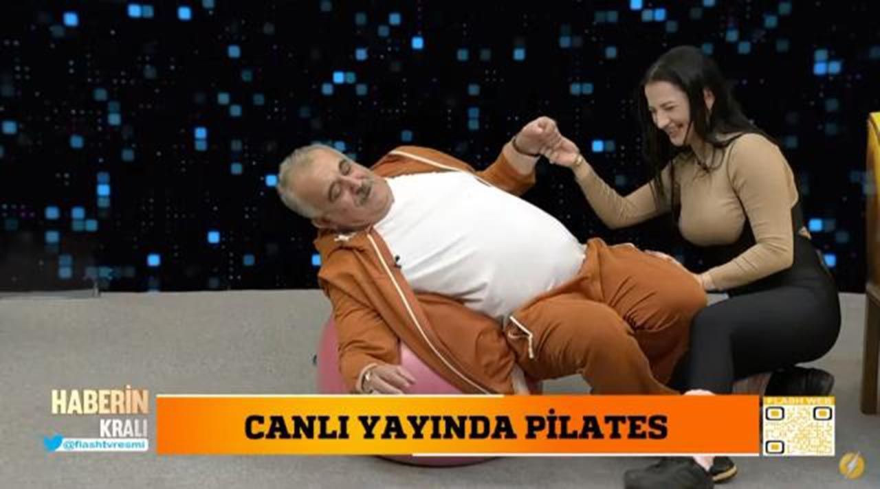 Canlı yayında ilginç anlar: Faik Öztürk canlı yayında pilates yapmaya çalıştı - Sayfa:1