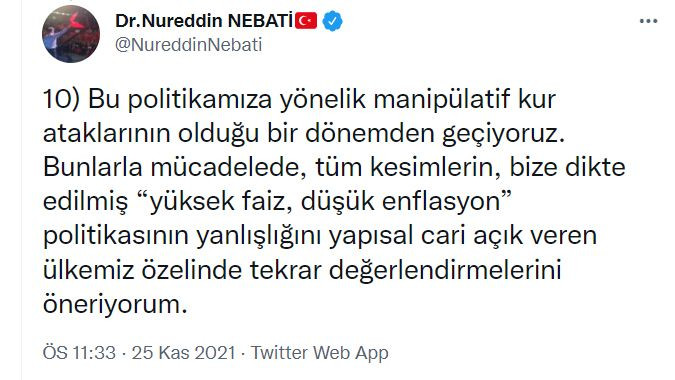 Maliye Bakanlığı'ndan gece yarısı bomba açıklamalar! Hazine ve Maliye Bakanı Lütfi Elvan sustu yardımcısı Nureddin Nebati konuştu: Faiz, dolar kuru, enflasyon