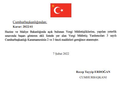 Hazine Bakanlığı'na kritik atamalar yapıldı! 100'lerce vergi müfettişi atandı. Atama kararları Cumhurbaşkanı Erdoğan'ın imzası ile yayımlandı - Sayfa:13
