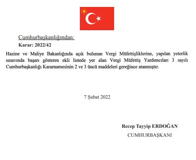 Hazine Bakanlığı'na kritik atamalar yapıldı! 100'lerce vergi müfettişi atandı. Atama kararları Cumhurbaşkanı Erdoğan'ın imzası ile yayımlandı - Sayfa:15