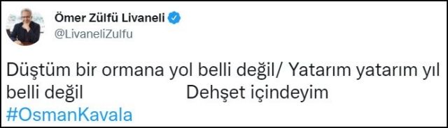 Osman Kavala'ya ağırlaştırılmış hapis.  Mücella Yapıcı dahil 7 sanığa ise 18 yıl hapis cezası. Gezi Parkı Davası kararına sanatçılardan tepki geldi - Sayfa:2