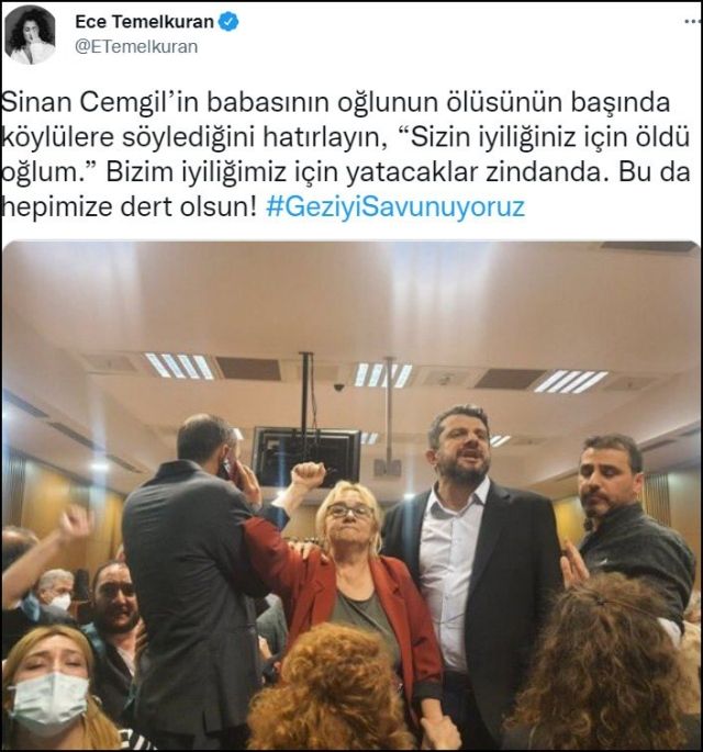 Osman Kavala'ya ağırlaştırılmış hapis.  Mücella Yapıcı dahil 7 sanığa ise 18 yıl hapis cezası. Gezi Parkı Davası kararına sanatçılardan tepki geldi - Sayfa:3