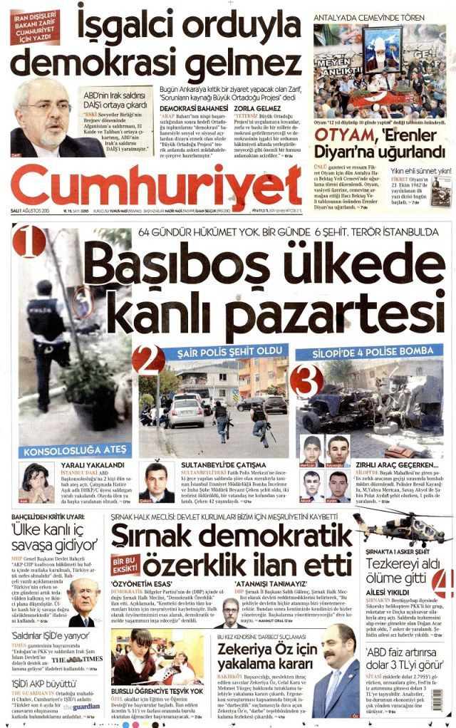 Manşetler de kana bulandı - Sayfa:3